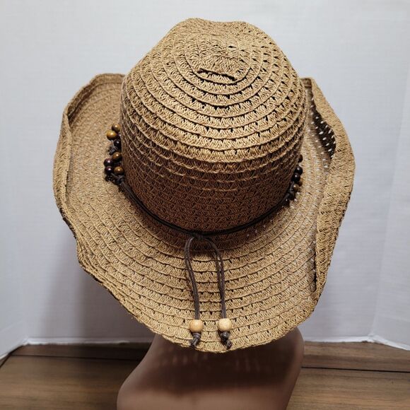 Panama Jack Brown Caribbean Hat w/ Beads - One Size - Picture 4 of 8